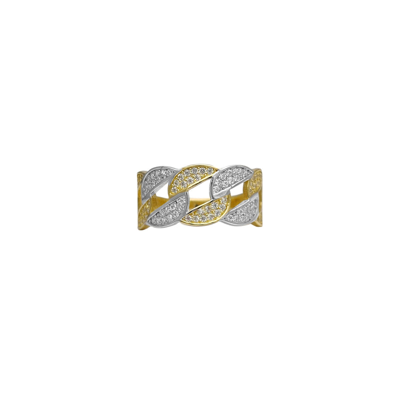 Two-Tone Cuban Link Ring (14K)