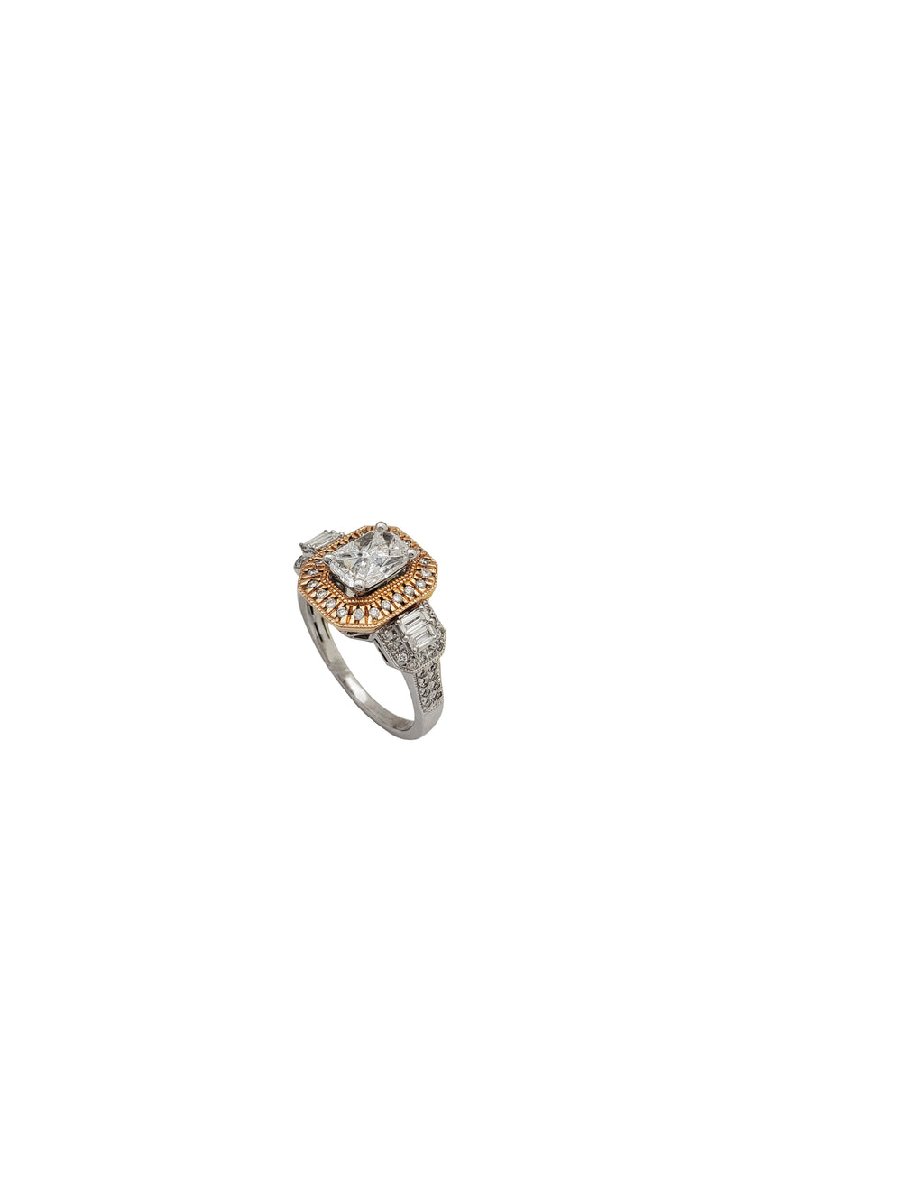 Two-Tone Diamond Engagement Ring (14K)