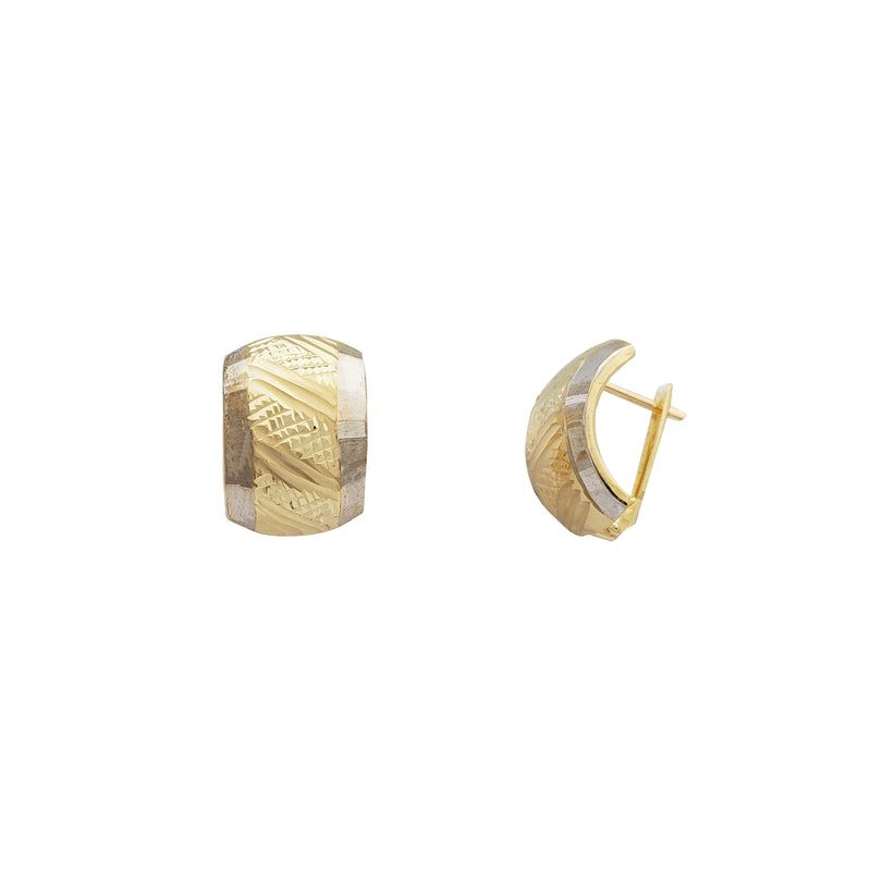 Two-Tone Multi-Textured Stripe Earrings (14K)