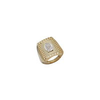Cuban Link Two Tone Virgin Guadalupe Ring (14K)