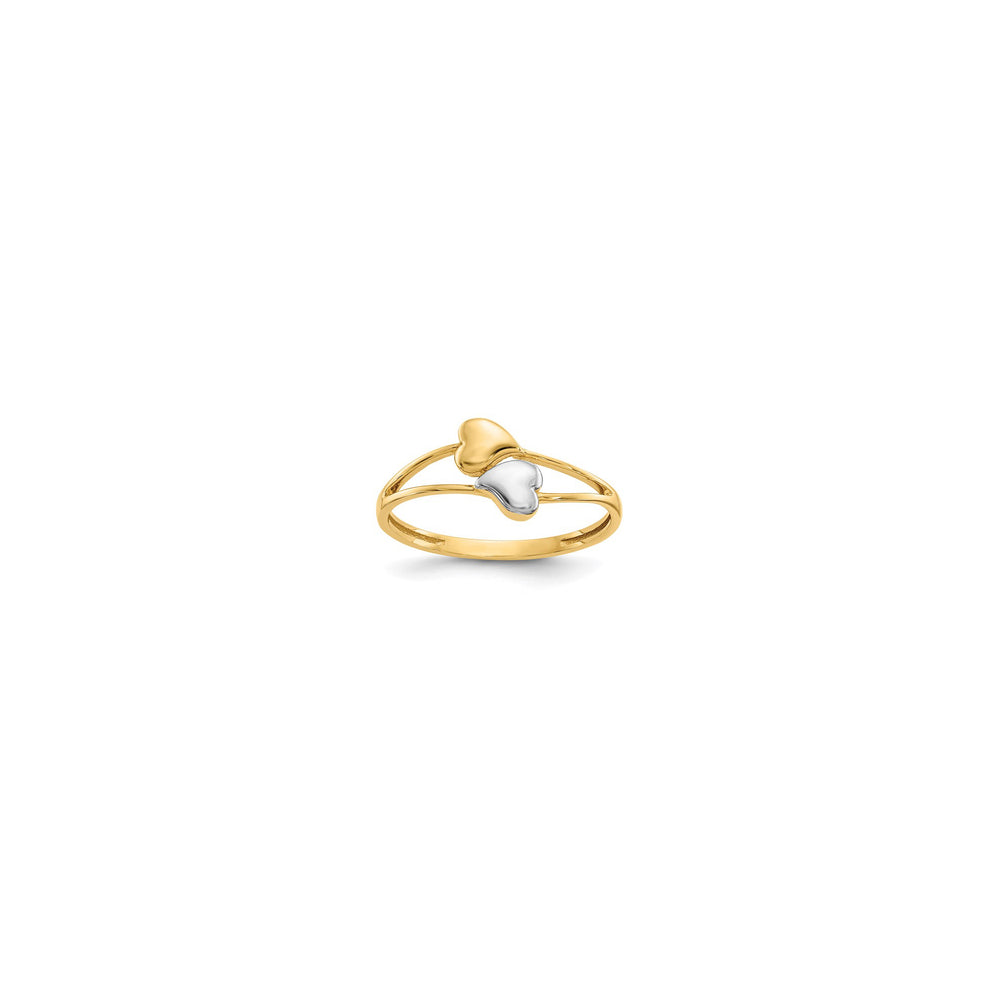 Two Tone Heart Ring (14K)