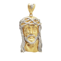 Two Tone Jesus Head Pendant (14K)
