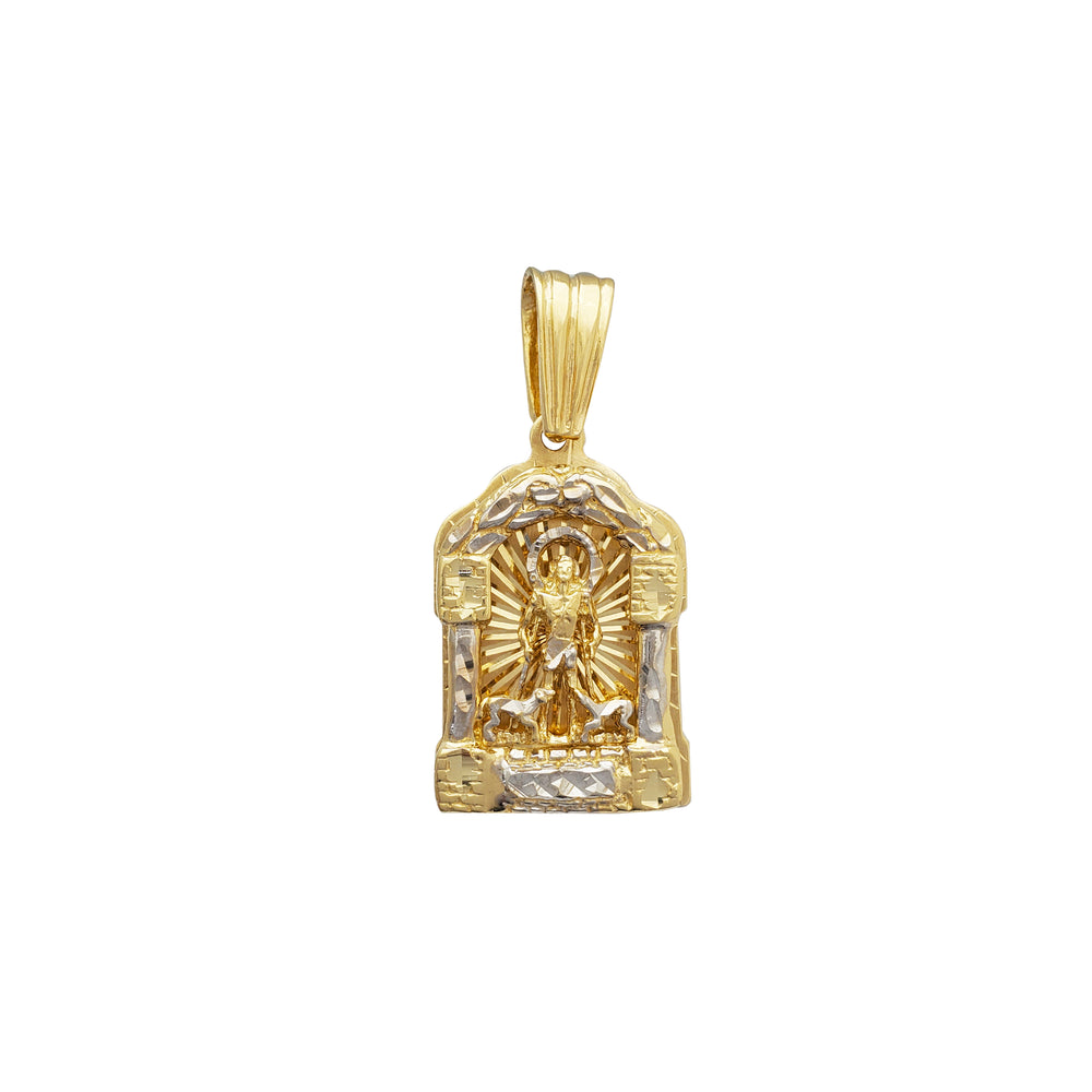 Two-Tone Saint Lazarus Shrine Pendant (14K)