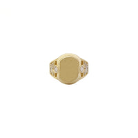 Two Tone Oval Signet Ring (14K)