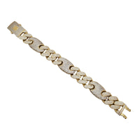 Ultra-Light Iced-Out CZ Figaro Chain (14K)