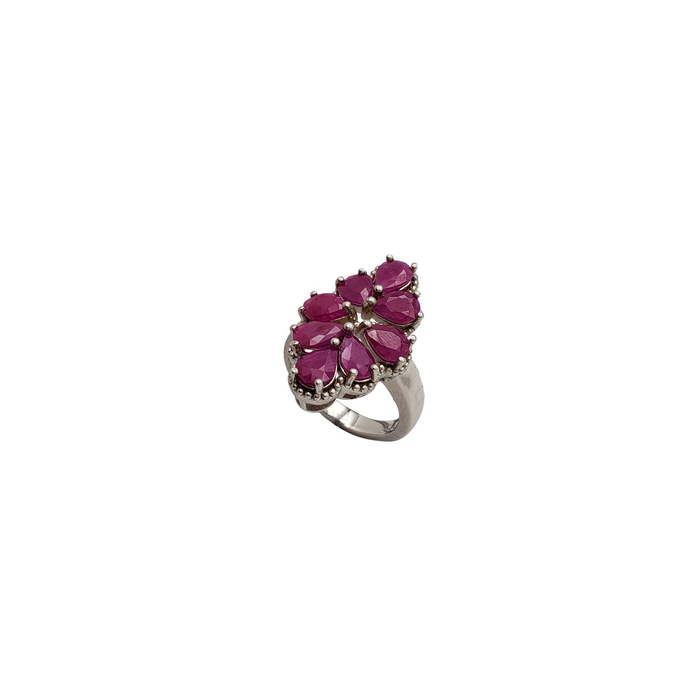 Cocktail Ruby Ring (Silver)