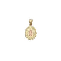 Petal-Shaped Diamond Cut Virgin Mary Pendant (14K)