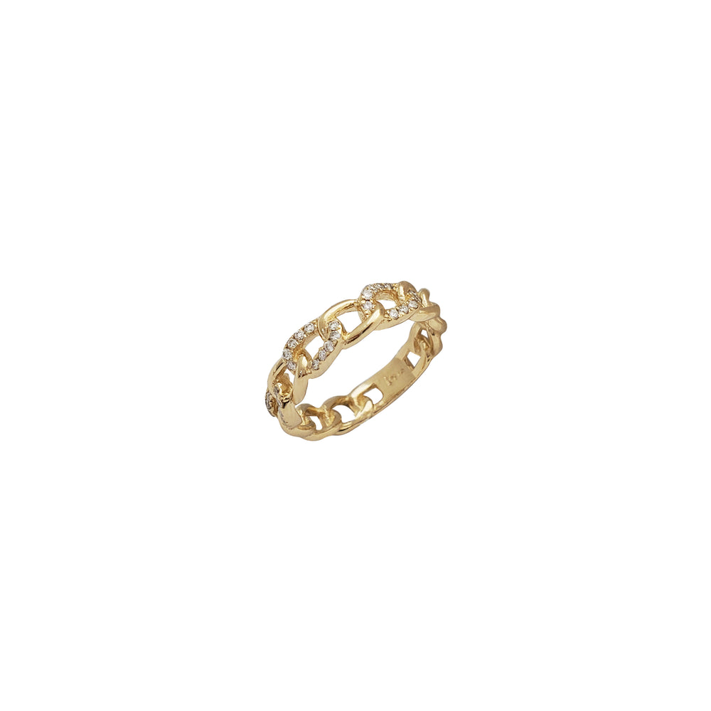 Diamond Open Cuban Yellow Gold (14K)