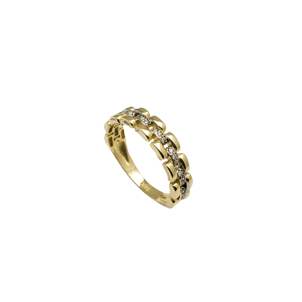 Two-Tone Watch Motif Band (14K)