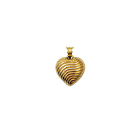 Wave Texture Puffy Heart Pendant (14K)