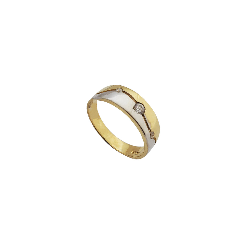 Two Tone Wedding Band (14K)