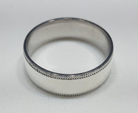 Wedding Band Silver (Etched Edge) - Popular Jewelry