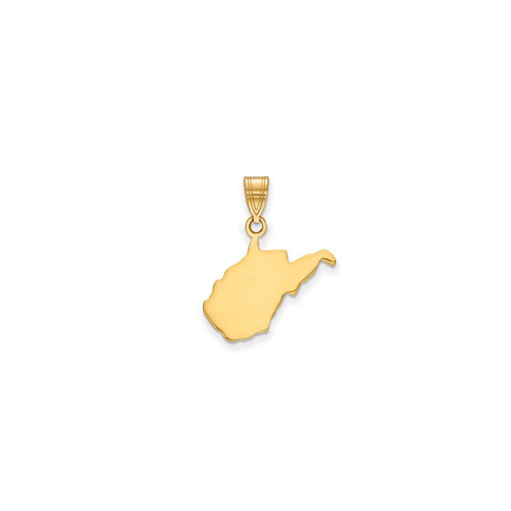 Plain West Virginia State Pendant (14K)