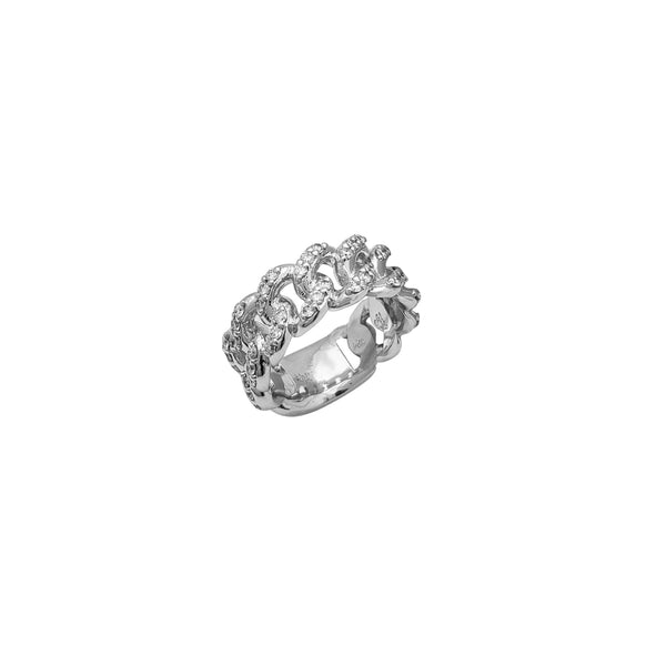 Prong-Set Diamond Cuban Ring (14K)