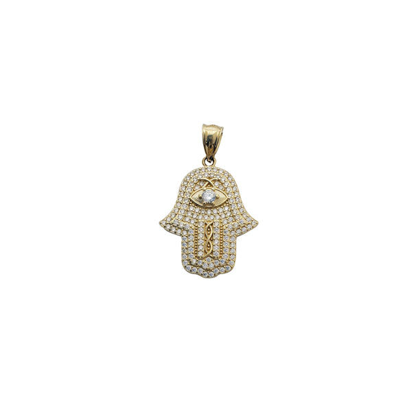 Iced-Out Hamsa Pendant (14K)