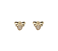 Cubic Zirconia Butterfly Earrings (14K)