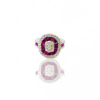 Diamond Ruby Lady baguette Ring white gold (14K).