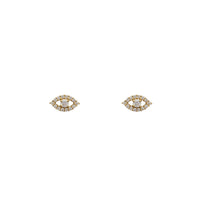 Iced Out Evil Eye Stud Earrings (14K)