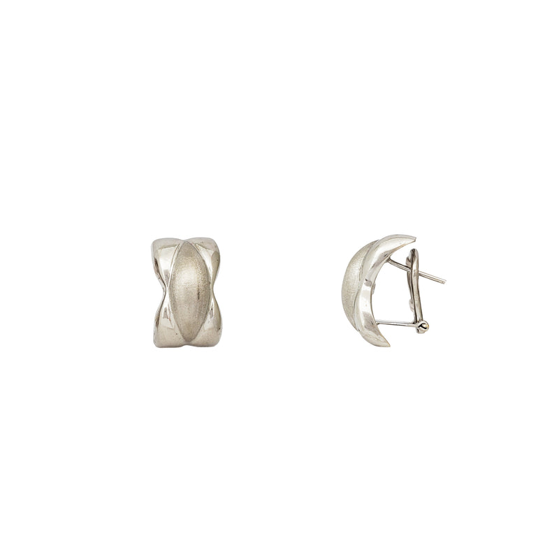 X Shape Omega Back Earring (14K)