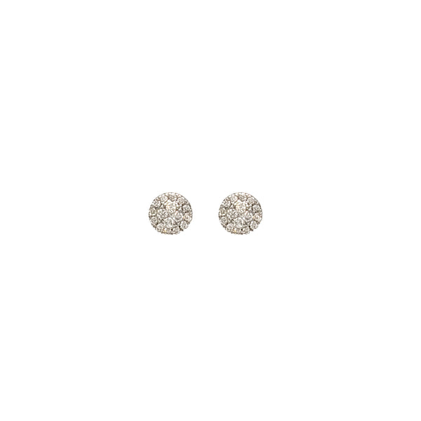 Circle Cluster Diamond Stud Earrings (14K)