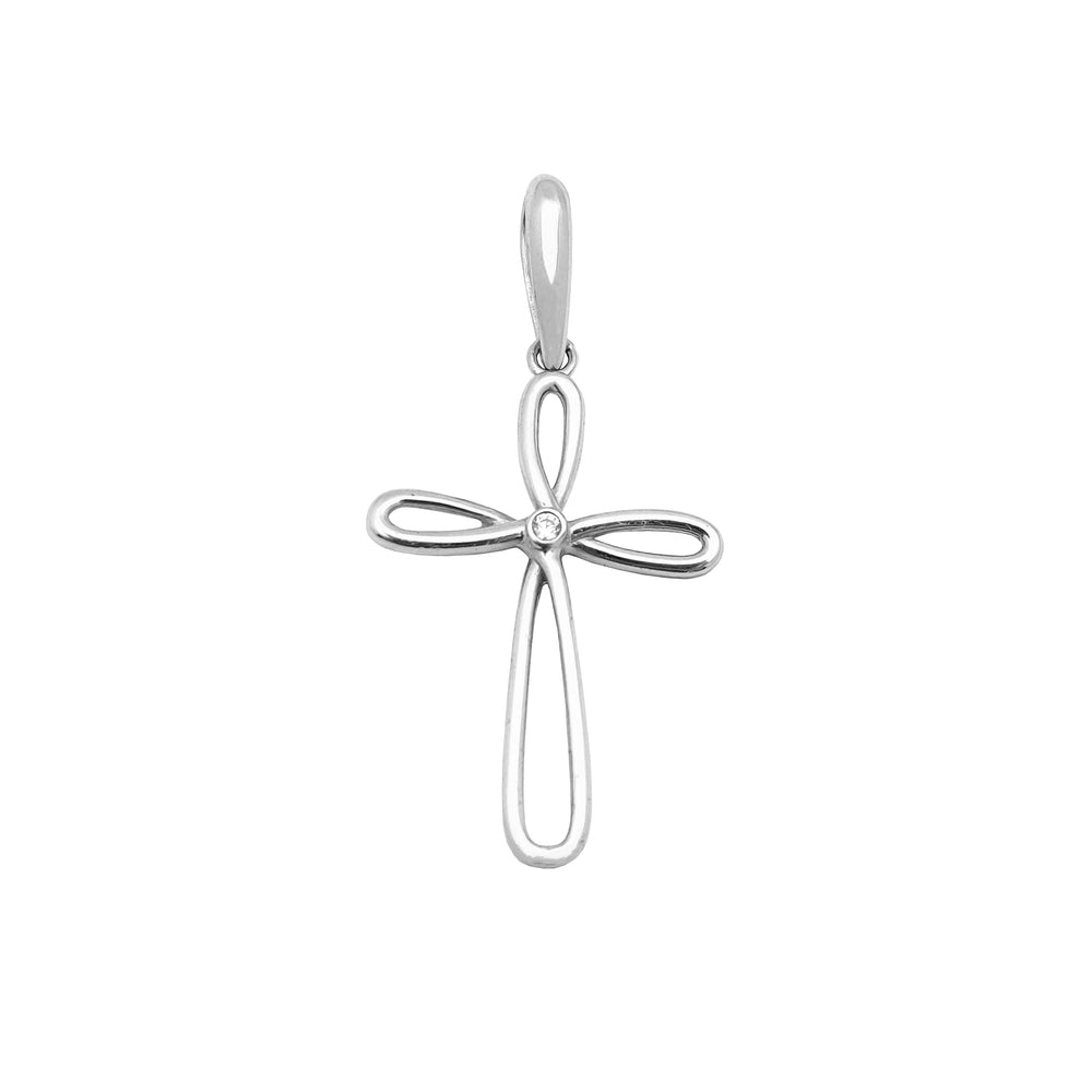 Diamond Outline Cross Pendant (14K)
