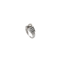 Baguette és kerek gyémánt eljegyzési gyűrű (14K)