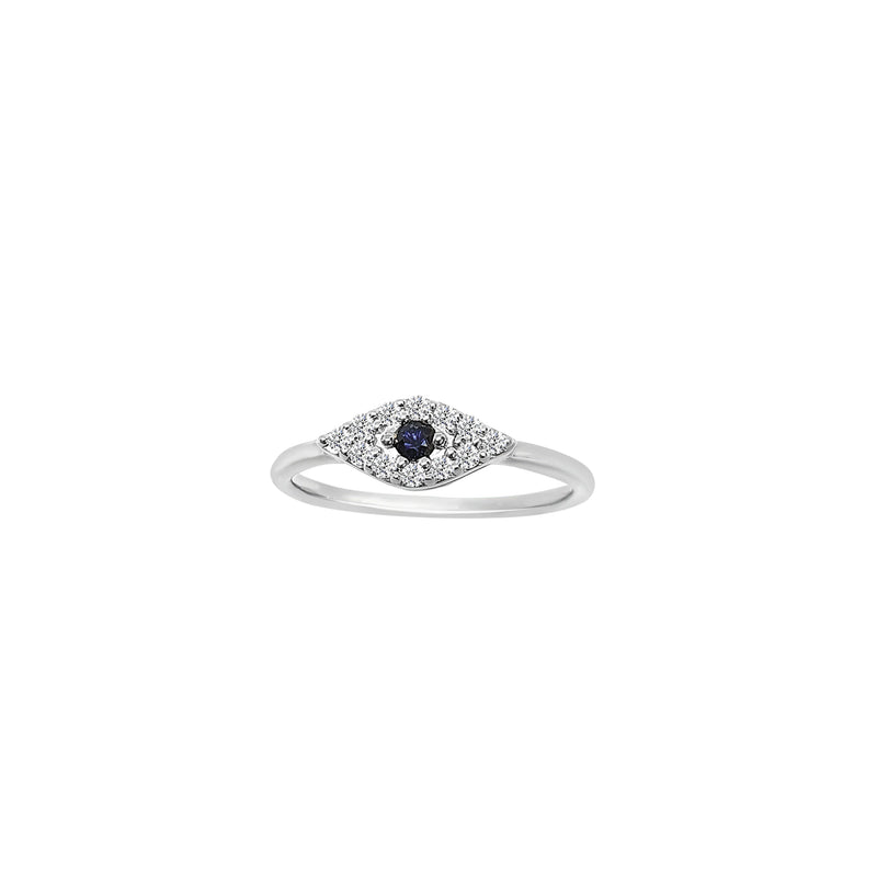 Diamond and Sapphire Evil Eye Ring (14K)