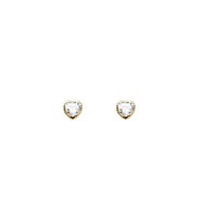 Zirconia Heart Stud Earrings (14K)