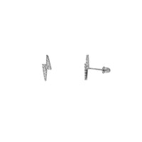 Zirconia Lightning Bolt Stud Earrings (14K)