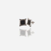 Diamond Monochrome Concave Square Stud Earrings