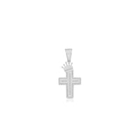 Diamond Cross Baguette & Round Pendant (14K)