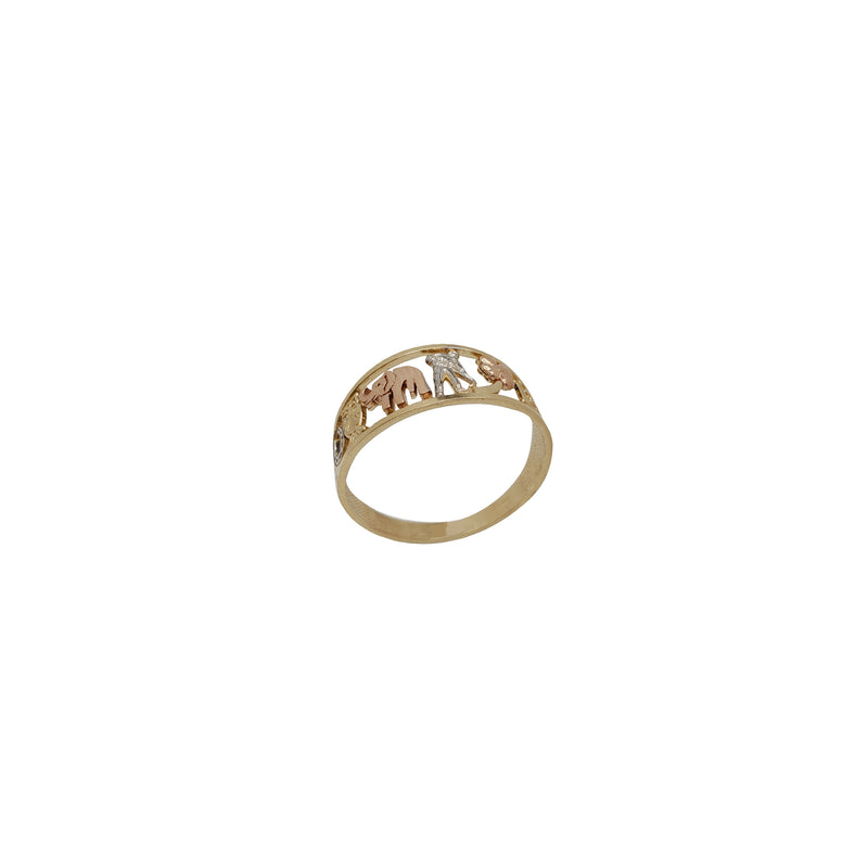Tri-Color Seven Potential Lucky Ring (14K)