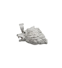 Wolf Head CZ Pendant (Silver)
