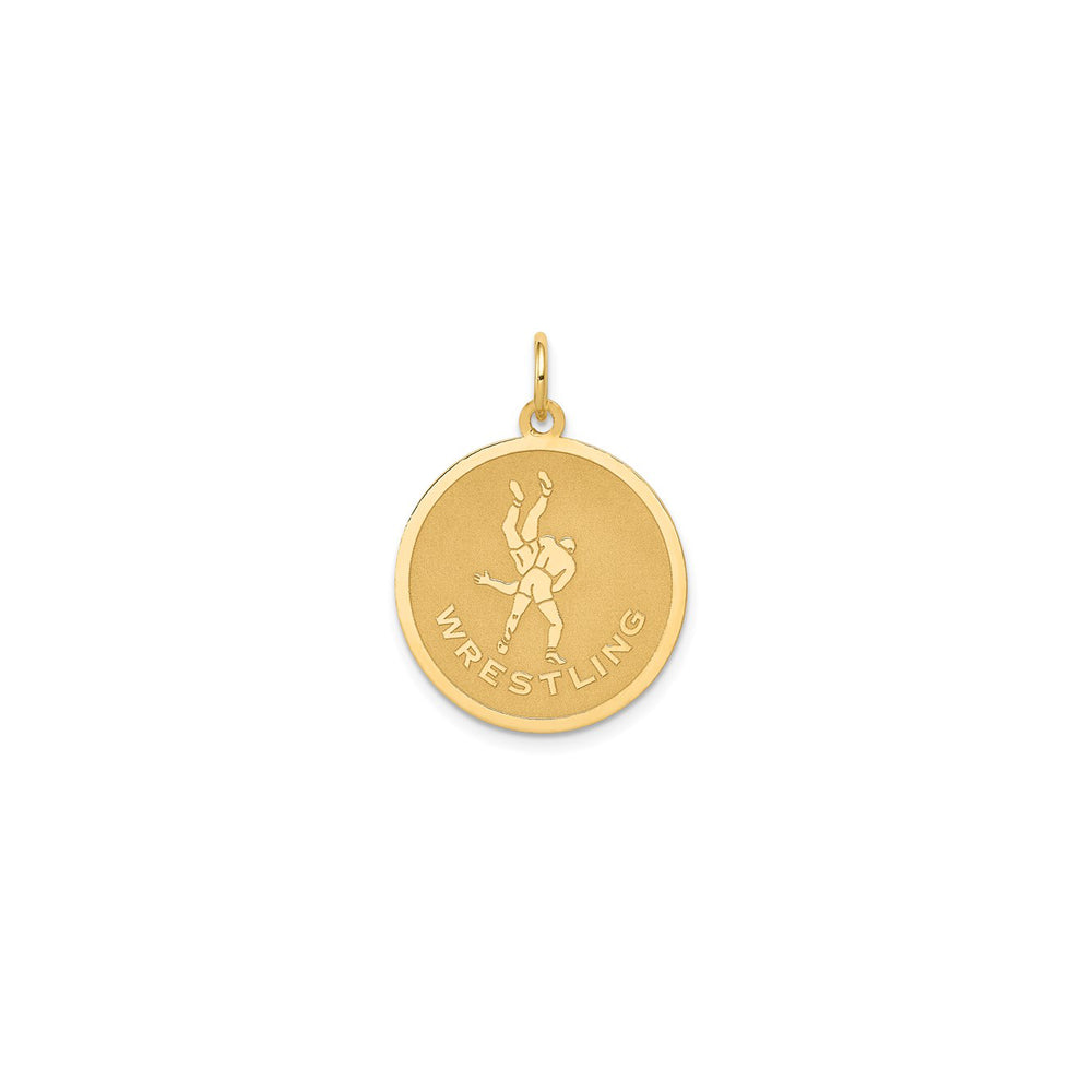 Wrestling Disc Pendant (14K)