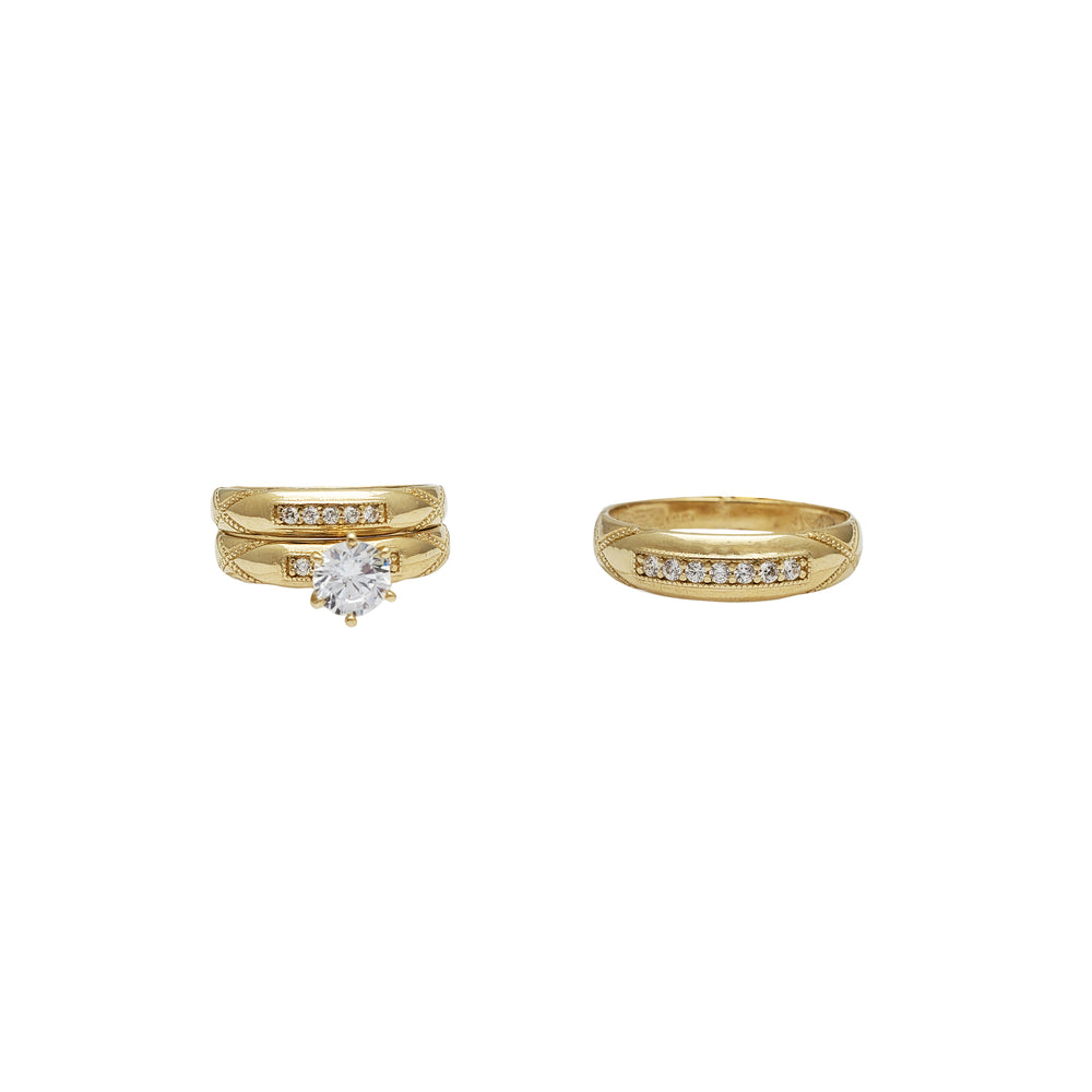 Three-Piece Set Engagement Rings (14K)