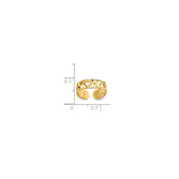 X & Heart Toe Ring (14K)