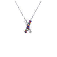 Multicolor X Necklace (Silver)