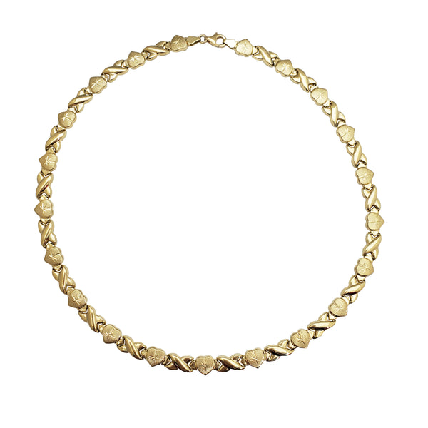 Diamond-Cut XO Heart Fancy Necklace (14K)