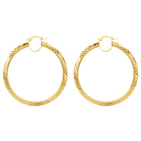 Yellow Faceted-cuts Hoop Earrings (14K)