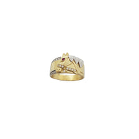 Two Tone Horse Band Ring (14K）
