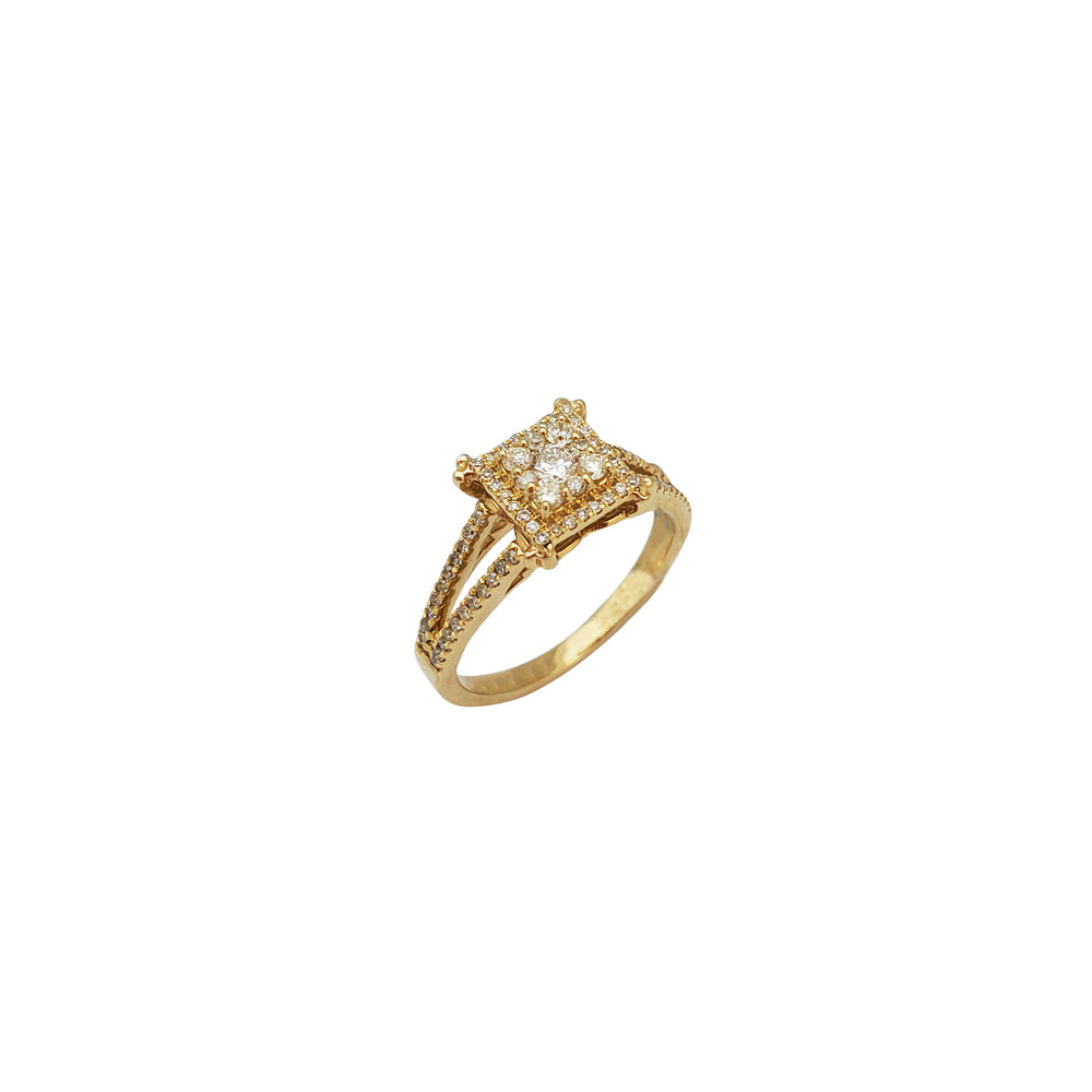 Diamond Square Engagement Ring (14K)
