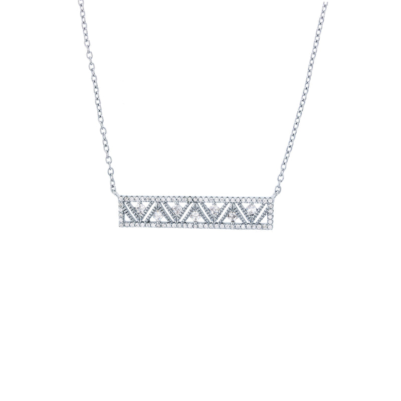 Zigzag Bar Necklace (Silver)