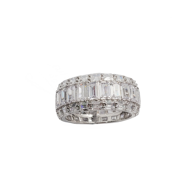 Baguette Zirconia Eternity Ring (Silver)